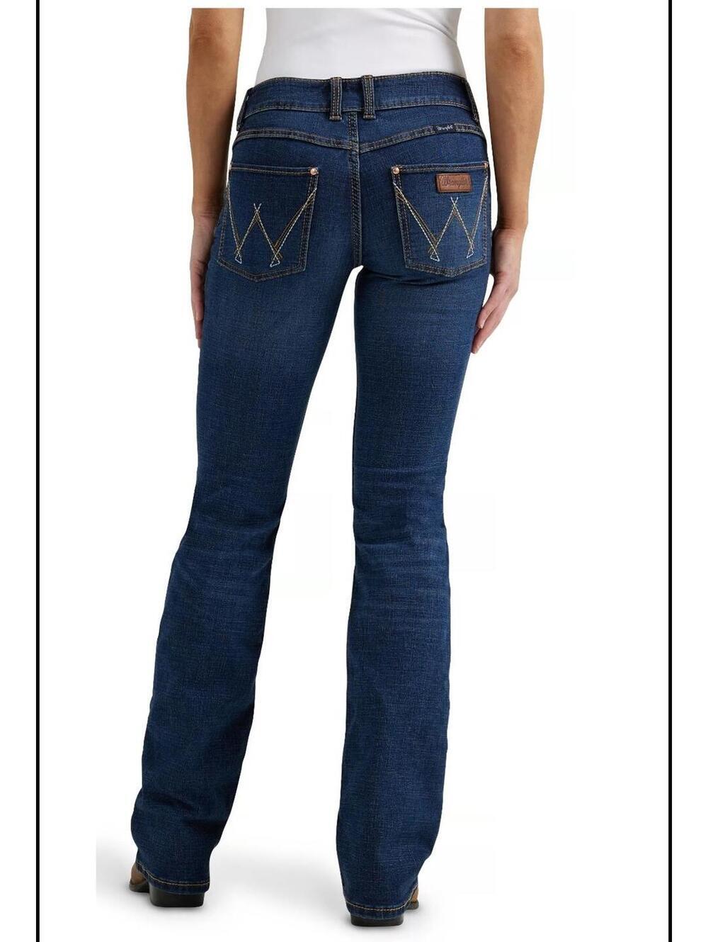 Wrangler Woman's Retro Mae Dark Wash Denim Bootcut Jeans 11x32